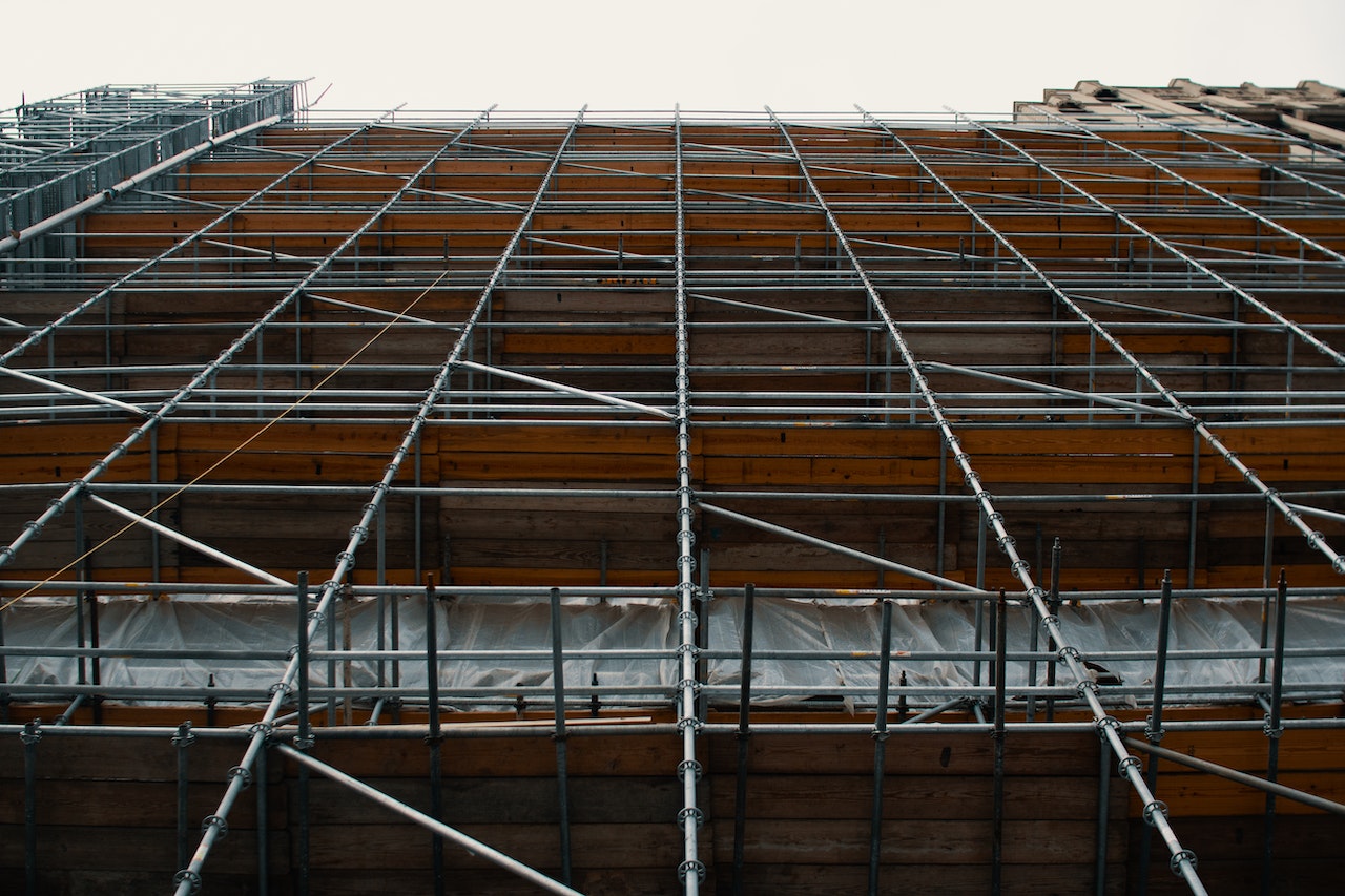 scaffolding from low angle