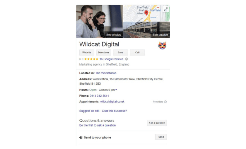 Wildcat Digital's Google Business Profile