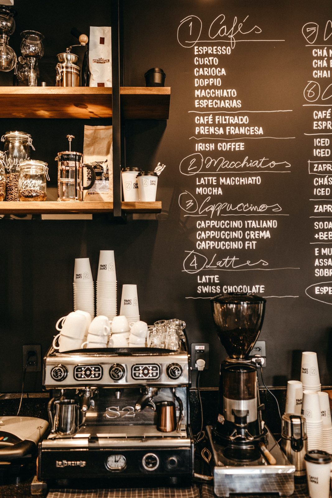 coffee shop chalkboard menu