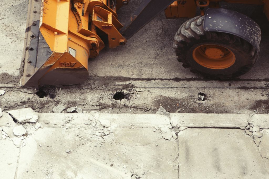 Image of digger on a road